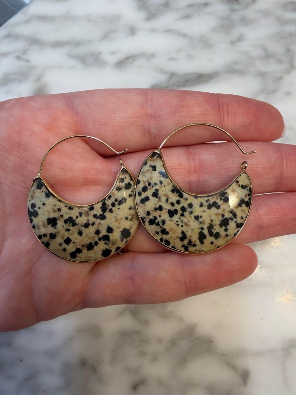 Women’s Dalmatian Jasper Hoop Earrings